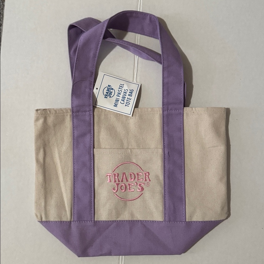 Trader Joe's mini pastel canvas tote